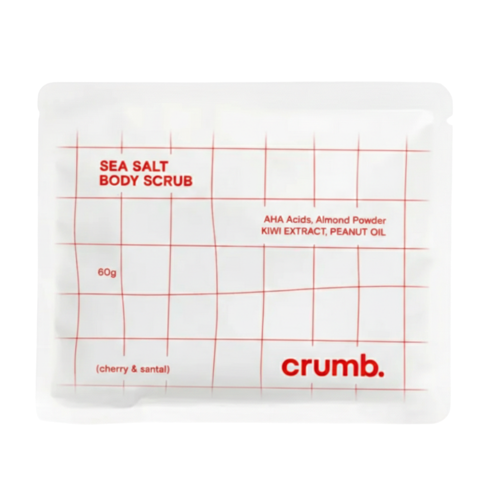 CRUMB. Cherry & Santal Body Scrub 1х60g - Сольовий скраб для тіла з AHA-кислотами (travel format)